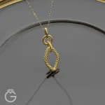 آویز طلای لوزی زنجیری کد 34141