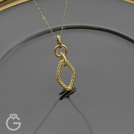 آویز طلای لوزی زنجیری کد 34141