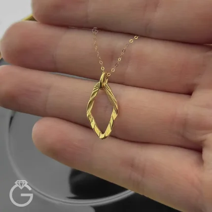 آویز طلای لوزی کد 33924