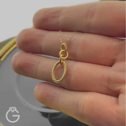 آویز طلای گرد زنجیری کد 33925