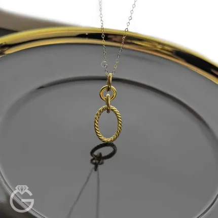 آویز طلای گرد زنجیری کد 33925