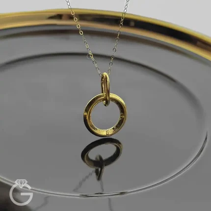 آویز طلای گرد ساده کد 33927