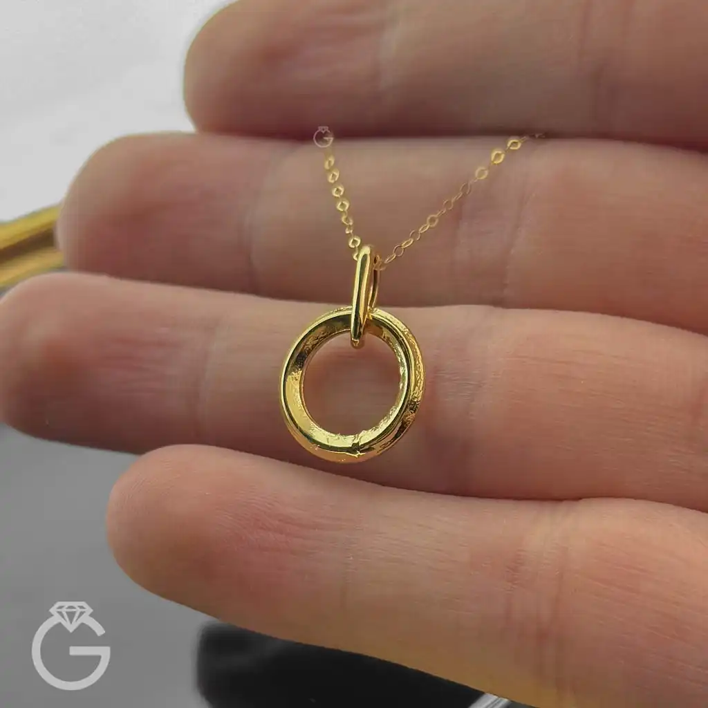 آویز طلای گرد ساده کد 33927 (2) آویز طلای گرد ساده کد 33927