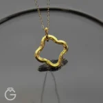 آویز طلای گل ساده کد 33838