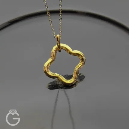 آویز طلای گل ساده کد 33838