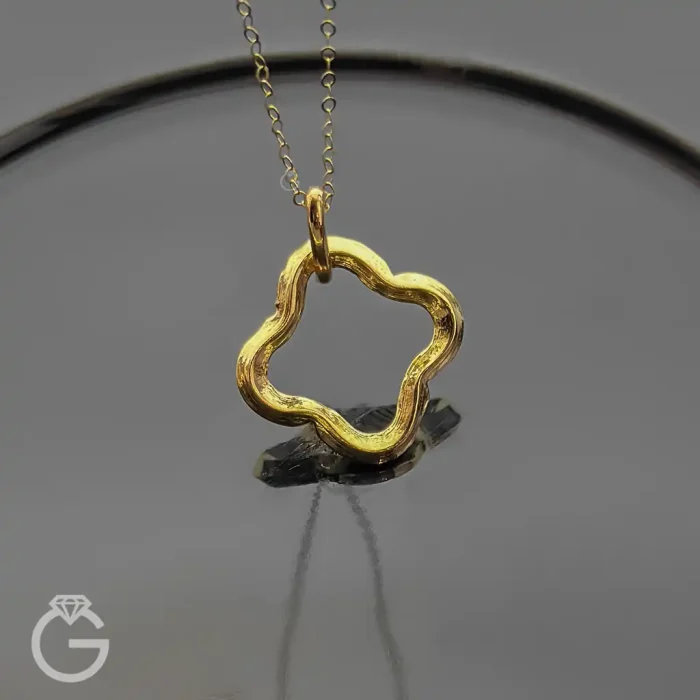 آویز طلای گل ساده کد 33838