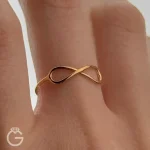 انگشتر طلای بینهایت مفتولی کد 34107