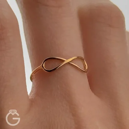 انگشتر طلای بینهایت مفتولی کد 34107