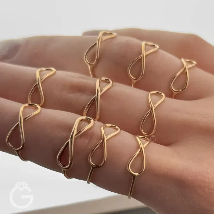 انگشتر طلای بینهایت مفتولی کد 34107