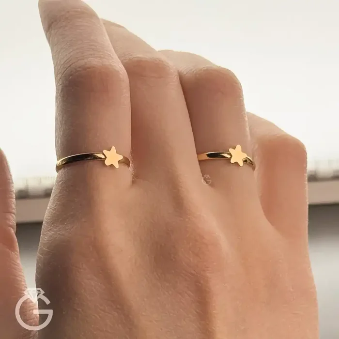 انگشتر طلای مینیمال ستاره کد 33945