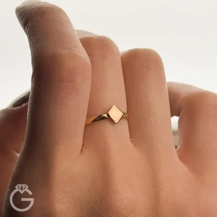 انگشتر طلای مینیمال لوزی کد 33956