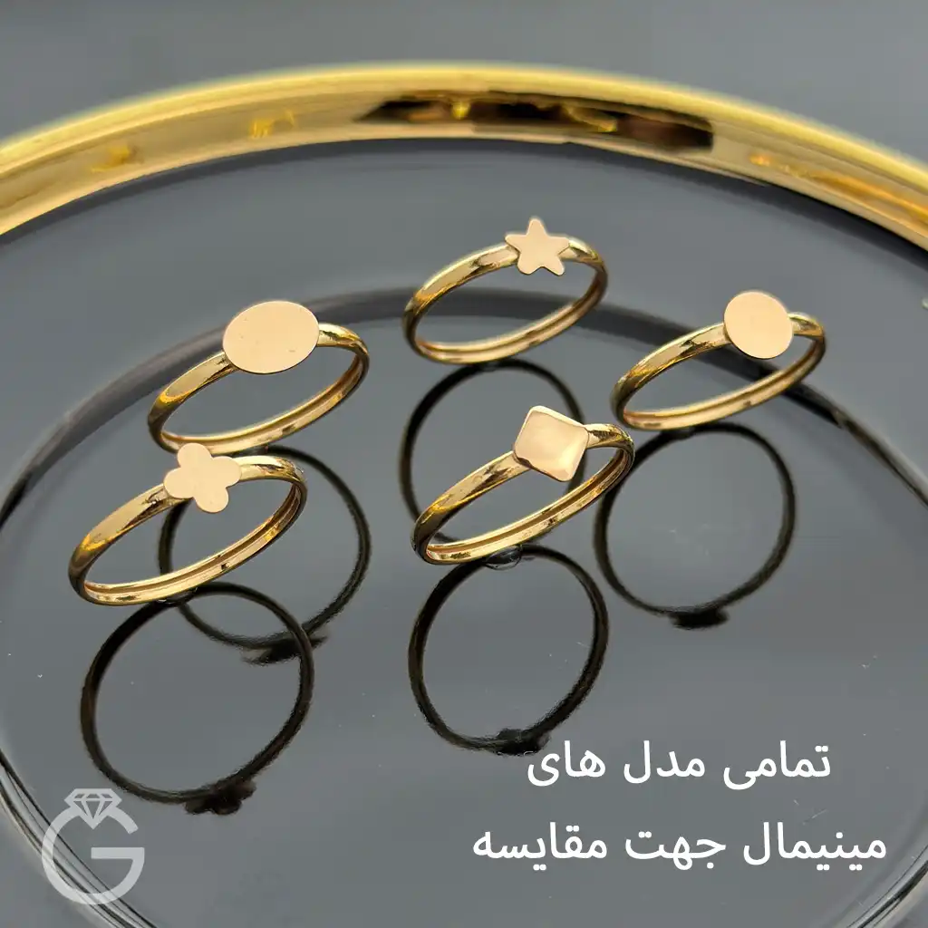 انگشتر طلای مینیمال همگی انگشتر طلای مینیمال بیضی کد 33959