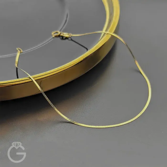 دستبند طلای هرینگبون قطر 1 (10) دستبند طلای هرینگبون قطر 1