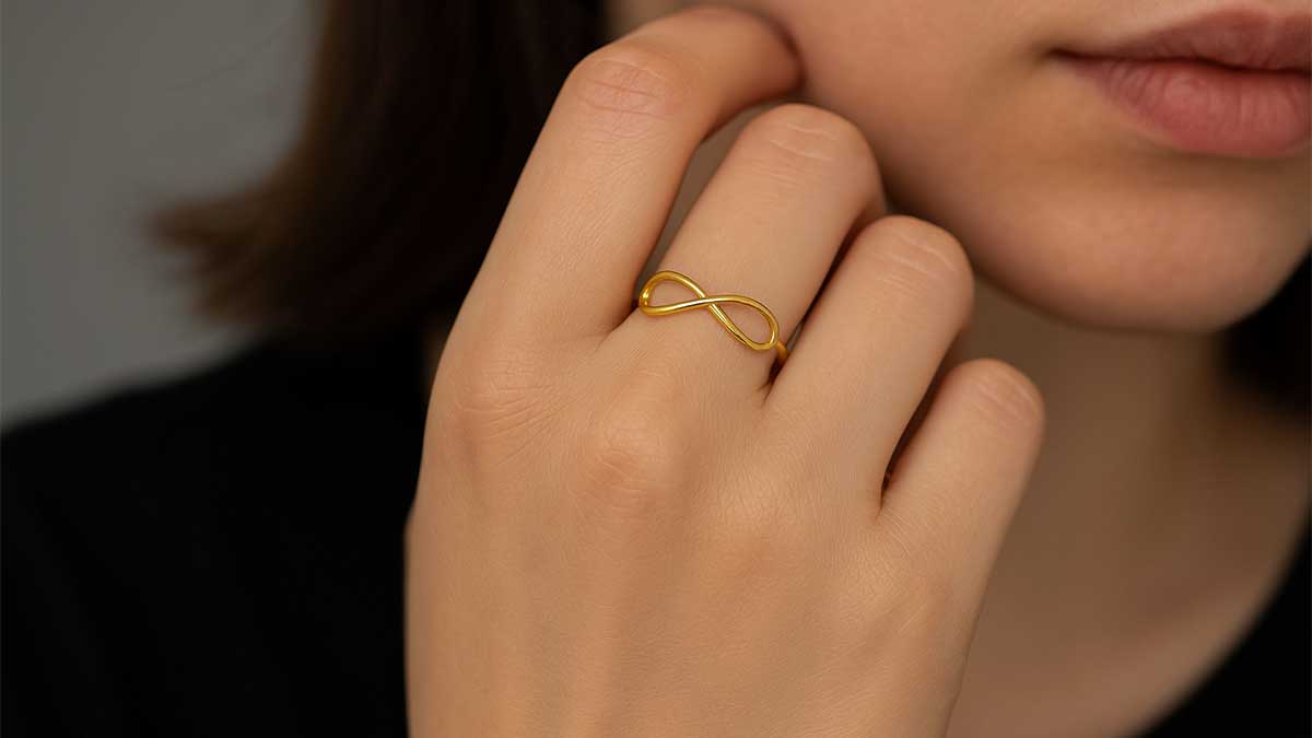 مشخصات انگشتر طلا بینهایت مفتولی طلاگرام