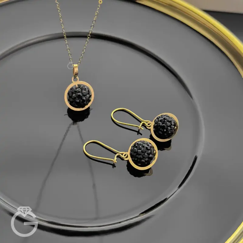 نیمست طلای سواروسکی مشکی