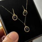 نیمست طلای سواروسکی مشکی