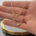 گردنبند طلای دو رج گوی لوکس