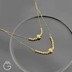 گردنبند طلای دو رج گوی لوکس