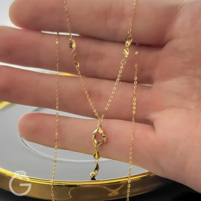 گردنبند طلای قلب لیزری متصل