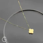 گردنبند طلای گل ونکلیف سه بعدی