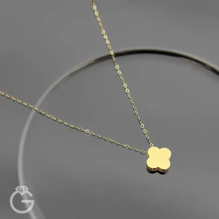 گردنبند طلای گل ونکلیف سه بعدی