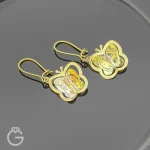 گوشواره طلای سواروسکی پروانه هفت رنگ عصایی