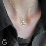 آویز طلا دیسکو صدفی