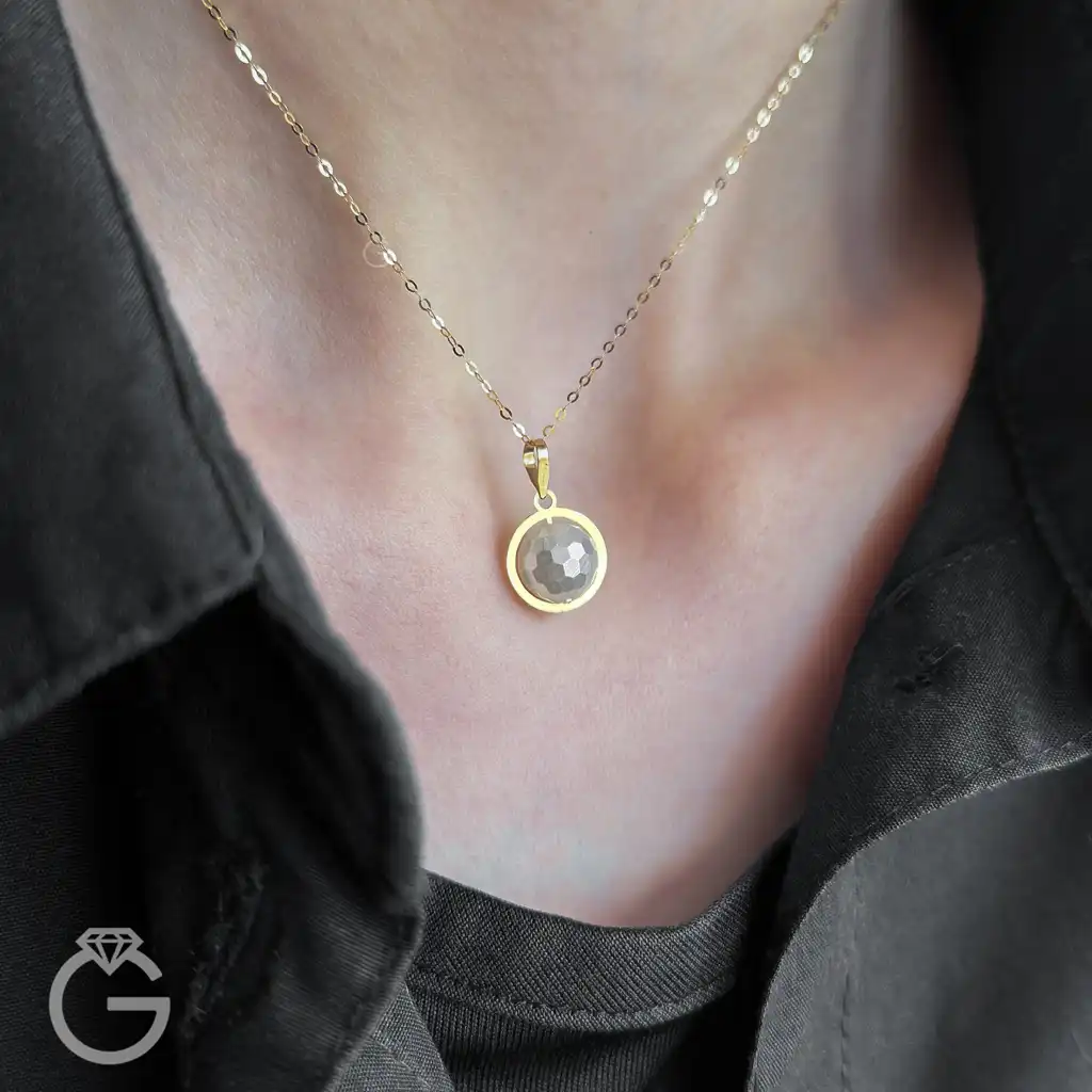 آویز طلا دیسکو صدفی (1) آویز طلا دیسکو صدفی