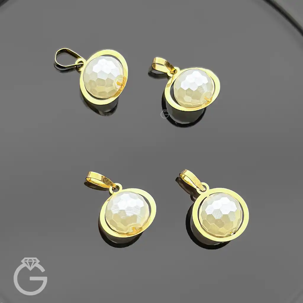 آویز طلا دیسکو صدفی (2) آویز طلا دیسکو صدفی