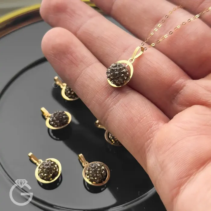 آویز طلا سواروسکی طوسی