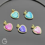 آویز طلا قلب اپال