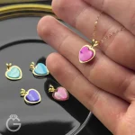 آویز طلا قلب اپال