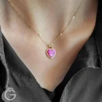 آویز طلا قلب اپال