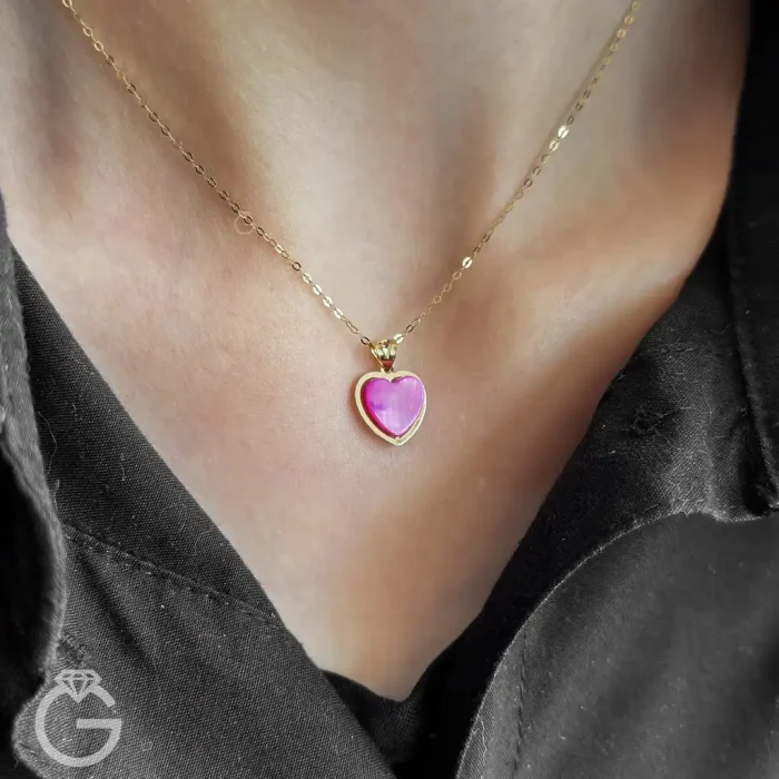 آویز طلا قلب اپال