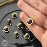 آویز طلا مروارید سیاه