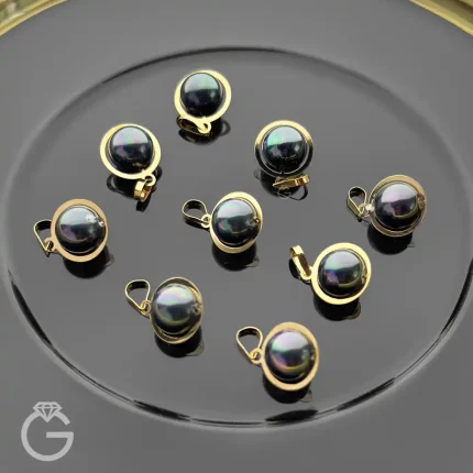 آویز طلا مروارید سیاه