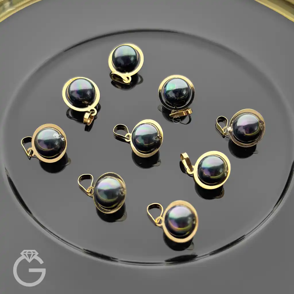 آویز طلا مروارید سیاه (3) آویز طلا مروارید سیاه