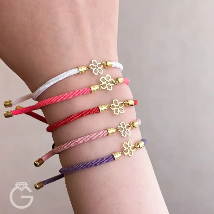 دستبند طلا مارشال گل 5 پر