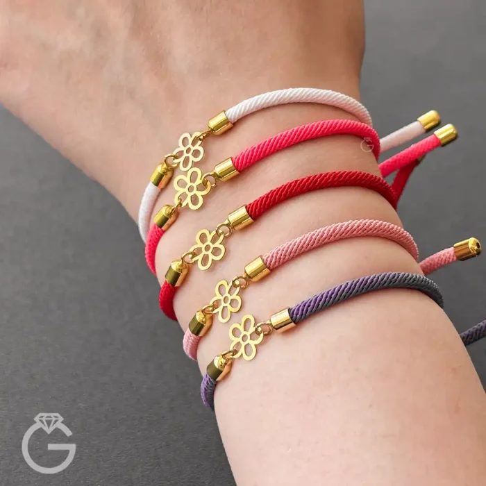 دستبند طلا مارشال گل 5 پر