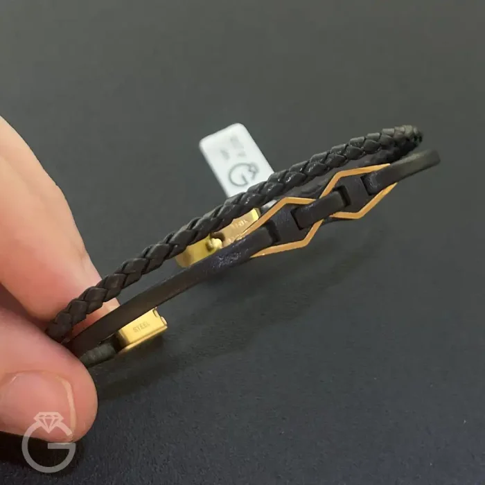 دستبند طلا چرم اسپرت کد 35984