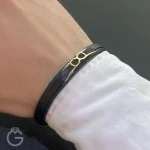 دستبند طلا چرم اسپرت35997