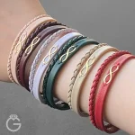 دستبند طلا چرمی بینهایت