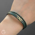 دستبند طلا چرم بینهایت کد 36258