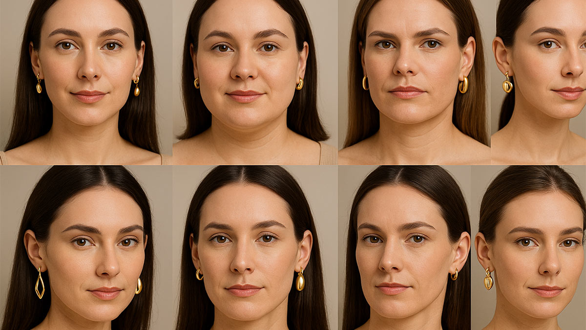 راهنمای خرید گوشواره طلا مطابق با فرم صورت