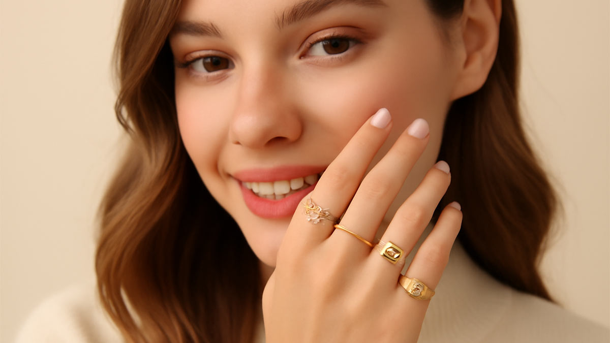 مدل های محبوب انگشتر طلا دخترانه برای هدیه شیک