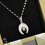 آویز طلای ماه و ستاره صدفی