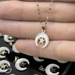 آویز طلای ماه و ستاره صدفی