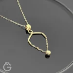آویز طلا مینیمال زنجیر و گوی