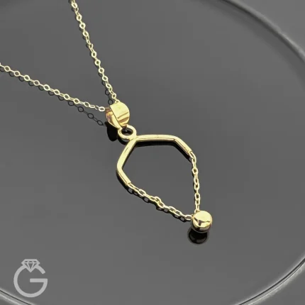 آویز طلا مینیمال زنجیر و گوی