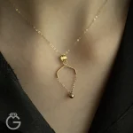 آویز طلا مینیمال زنجیر و گوی